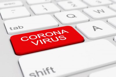 Coronavirus key on keyboard